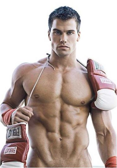 sexy man boxing gloves off