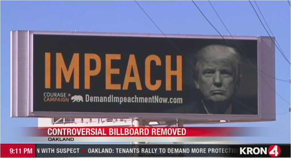 trump bay bridge billbd removed