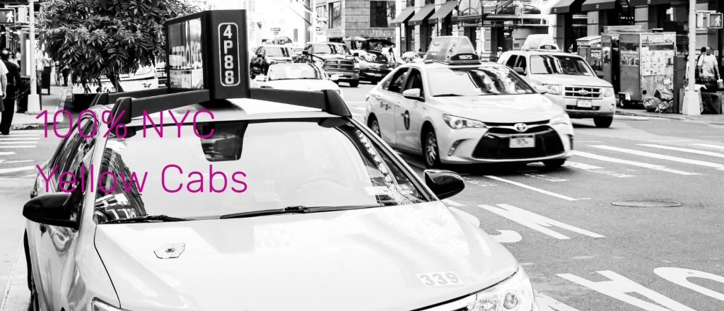 photo of taxi top in traffic in NYC