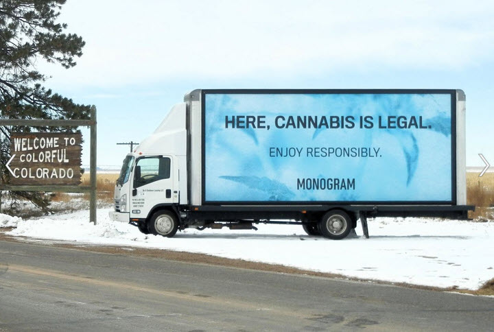 mobile billboard advertising cannabis