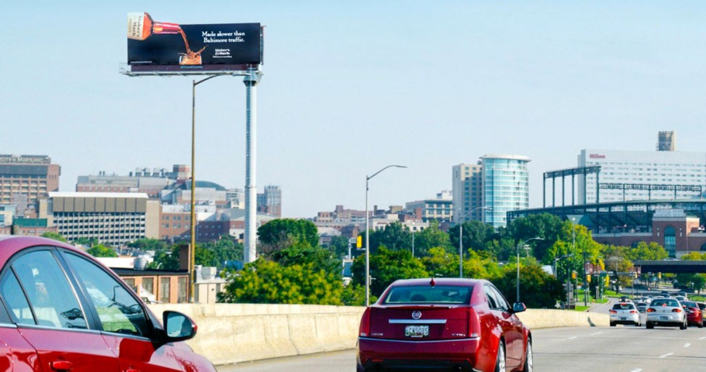 very tall Clear Channel Billboard in Baltimore 