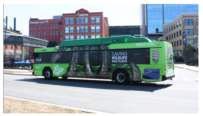 bus ad for Grand Rapids Zoo