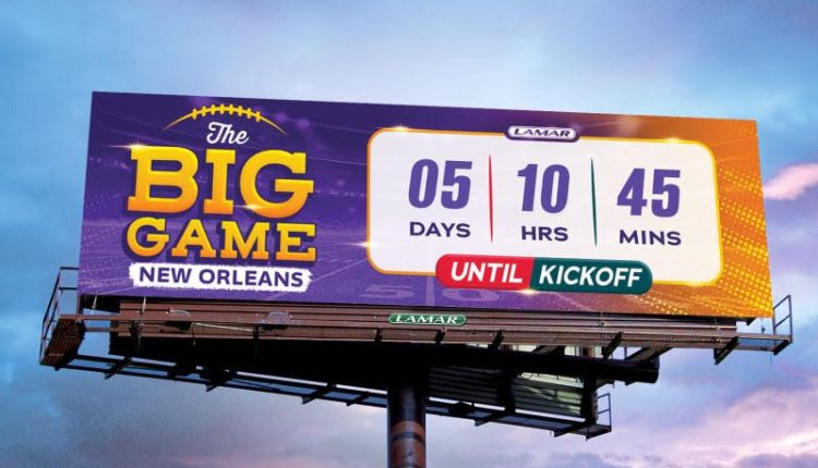 Countdown OOH ad to the BIG GAME