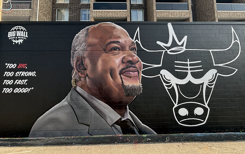 Completed Stacey King mural goes viral, reviving Chicago’s tradition of larger-than-life bulls walls